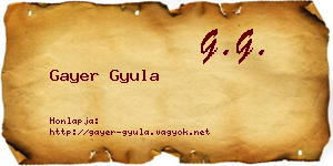 Gayer Gyula névjegykártya