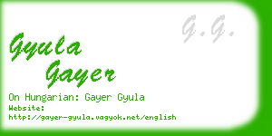 gyula gayer business card